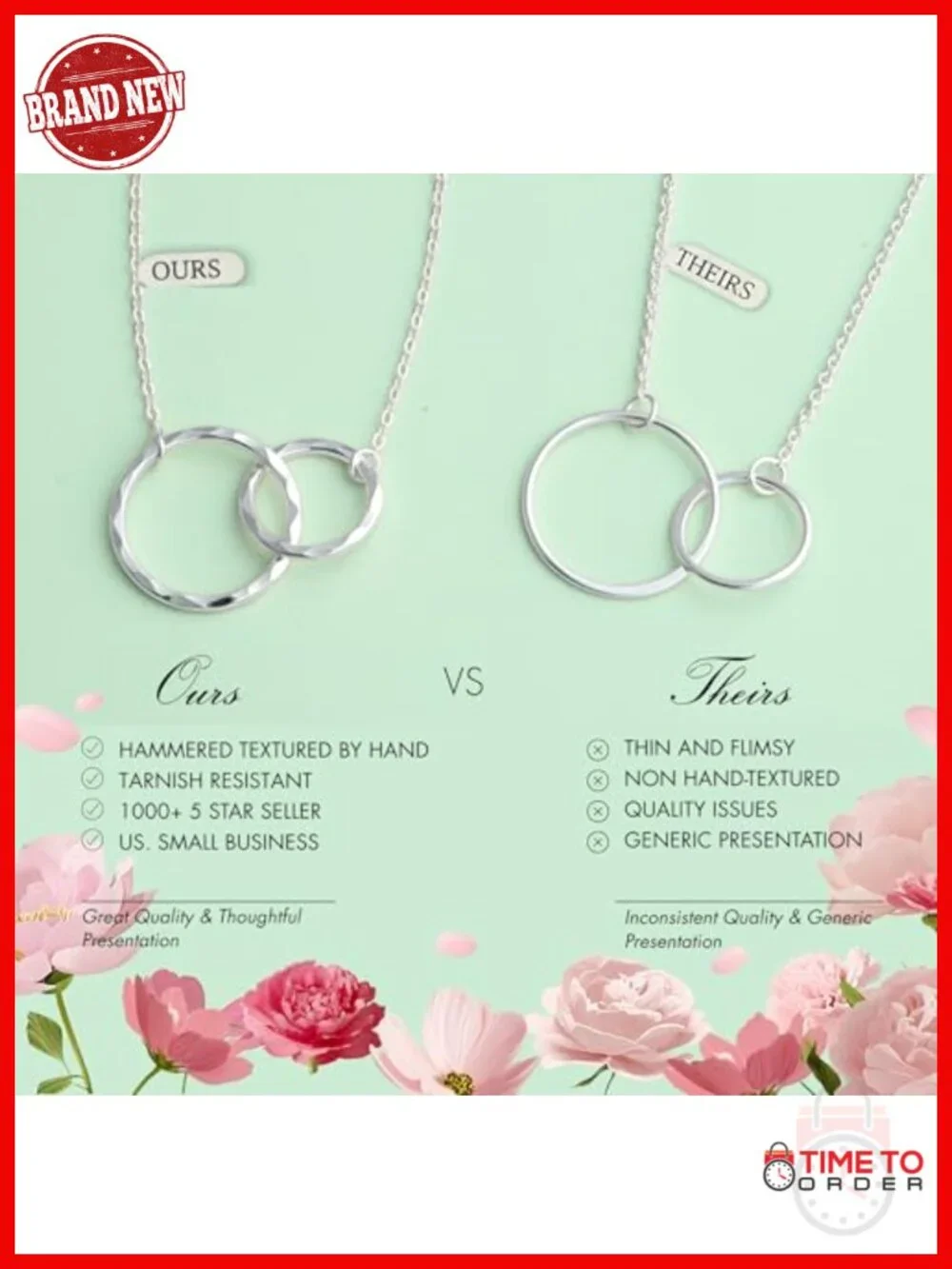 Sterling Silver Double Circle Mom to Be Necklace - Gift for Expecting Mom of